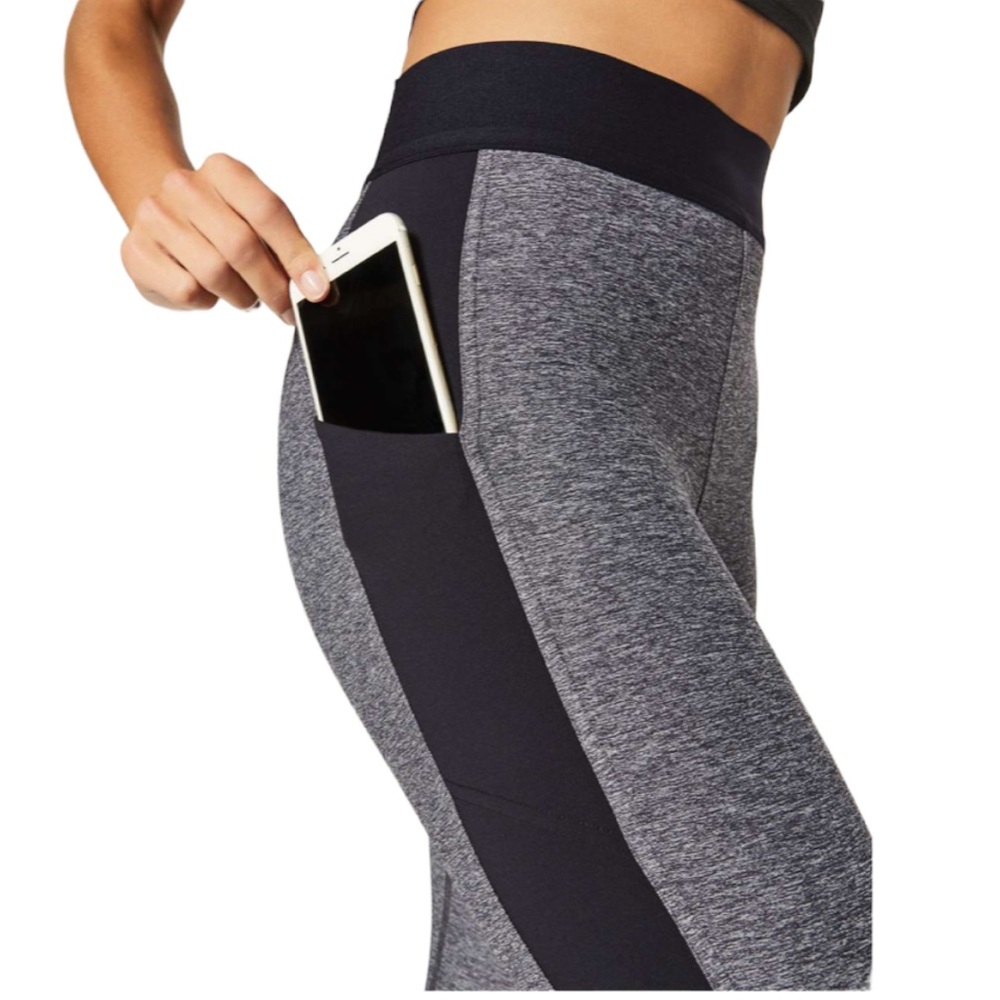 LULULEMON Box It Out Tight Heathered Gray & Black Full Length Leggings Size 4 - Picture 5 of 7
